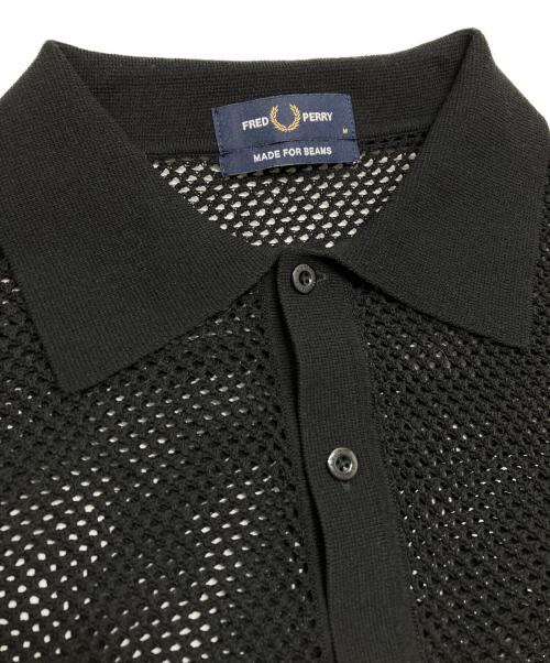 FRED PERRY（フレッドペリー）FRED PERRY (フレッドペリー) ニットポロシャツ ブラック サイズ:Mの古着・服飾アイテム