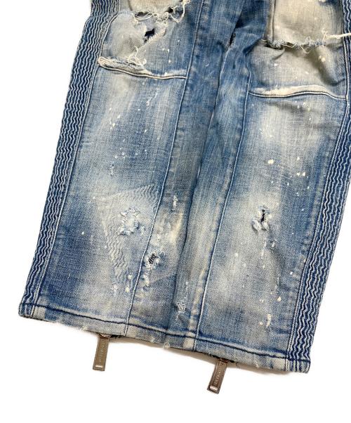 DSQUARED2（ディースクエアード）DSQUARED2 (ディースクエアード) ウォッシュバイカーデニムパンツ スカイブルー サイズ:46の古着・服飾アイテム