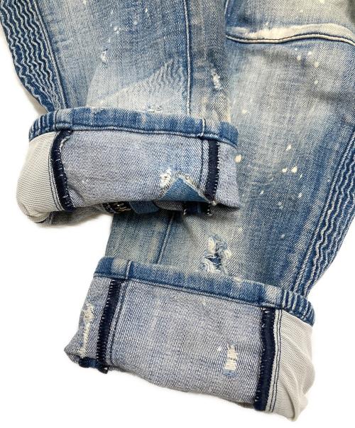 DSQUARED2（ディースクエアード）DSQUARED2 (ディースクエアード) ウォッシュバイカーデニムパンツ スカイブルー サイズ:46の古着・服飾アイテム