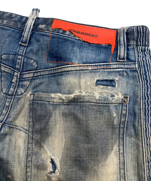 DSQUARED2（ディースクエアード）DSQUARED2 (ディースクエアード) ウォッシュバイカーデニムパンツ スカイブルー サイズ:46の古着・服飾アイテム