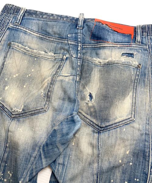 DSQUARED2（ディースクエアード）DSQUARED2 (ディースクエアード) ウォッシュバイカーデニムパンツ スカイブルー サイズ:46の古着・服飾アイテム