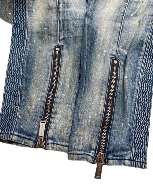 DSQUARED2（ディースクエアード）DSQUARED2 (ディースクエアード) ウォッシュバイカーデニムパンツ スカイブルー サイズ:46の古着・服飾アイテム