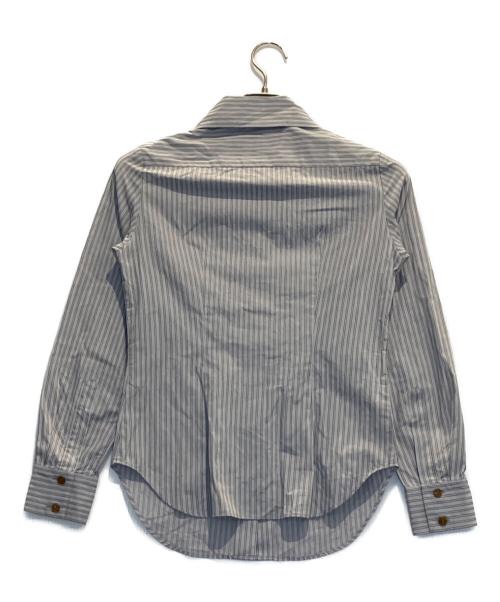 Vivienne Westwood RED LABEL（ヴィヴィアンウエストウッドレッドレーベル）Vivienne Westwood RED LABEL (ヴィヴィアンウエストウッドレッドレーベル) ストライプシャツ グレー サイズ:2の古着・服飾アイテム
