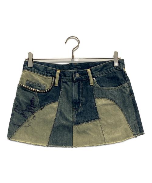 Hysteric Glamour（ヒステリックグラマー）Hysteric Glamour (ヒステリックグラマー) パッチワークデニムミニスカート インディゴ サイズ:M 未使用品の古着・服飾アイテム
