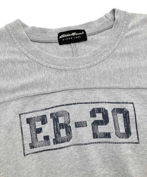 Eddie Bauer（エディーバウアー）Eddie Bauer (エディーバウアー) フットボールTシャツ グレー サイズ:表記なしの古着・服飾アイテム