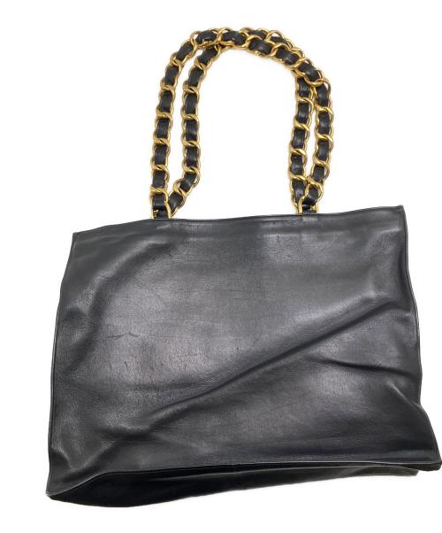 CHANEL（シャネル）CHANEL (シャネル) デカココマークチェーントートバッグ ブラックの古着・服飾アイテム
