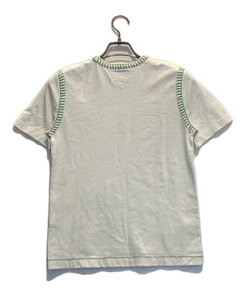 BOTTEGA VENETA（ボッテガベネタ）BOTTEGA VENETA (ボッテガベネタ) オーバーロックステッチデザインTシャツ ホワイト サイズ:XSの古着・服飾アイテム