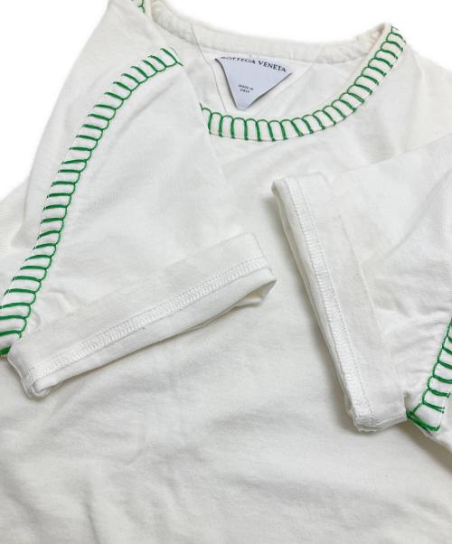 BOTTEGA VENETA（ボッテガベネタ）BOTTEGA VENETA (ボッテガベネタ) オーバーロックステッチデザインTシャツ ホワイト サイズ:XSの古着・服飾アイテム