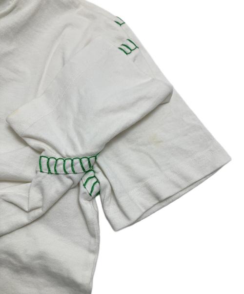 BOTTEGA VENETA（ボッテガベネタ）BOTTEGA VENETA (ボッテガベネタ) オーバーロックステッチデザインTシャツ ホワイト サイズ:XSの古着・服飾アイテム
