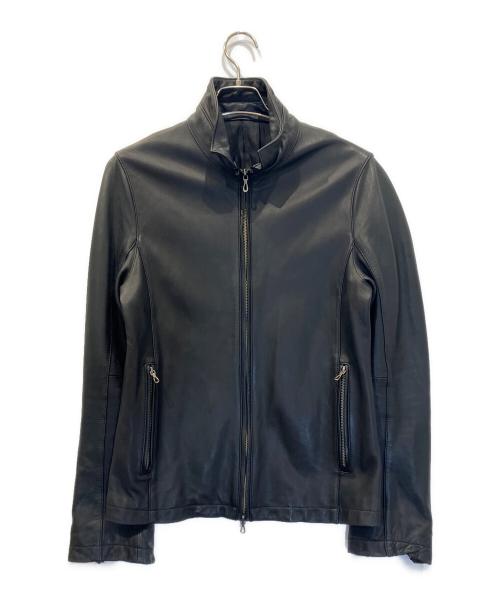 SHELLAC（シェラック）SHELLAC (シェラック) レザージャケット ブラック サイズ:48の古着・服飾アイテム
