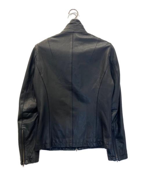SHELLAC（シェラック）SHELLAC (シェラック) レザージャケット ブラック サイズ:48の古着・服飾アイテム
