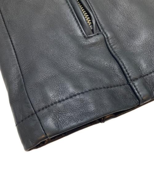 SHELLAC（シェラック）SHELLAC (シェラック) レザージャケット ブラック サイズ:48の古着・服飾アイテム