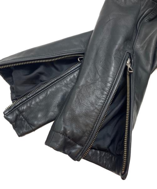SHELLAC（シェラック）SHELLAC (シェラック) レザージャケット ブラック サイズ:48の古着・服飾アイテム