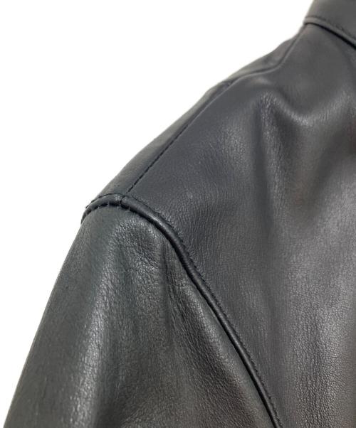 SHELLAC（シェラック）SHELLAC (シェラック) レザージャケット ブラック サイズ:48の古着・服飾アイテム