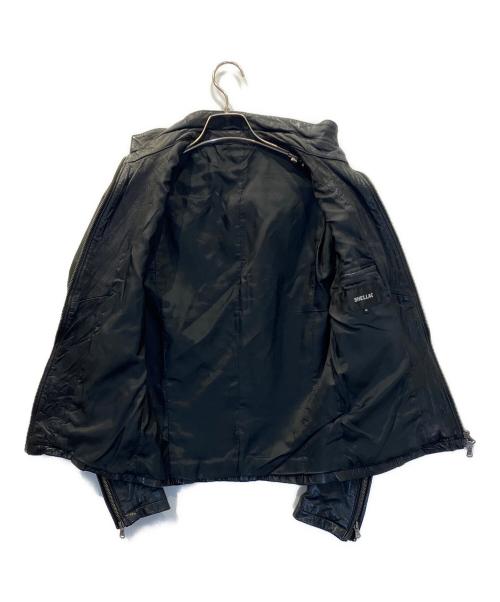 SHELLAC（シェラック）SHELLAC (シェラック) レザージャケット ブラック サイズ:46の古着・服飾アイテム
