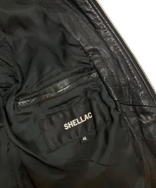 SHELLAC（シェラック）SHELLAC (シェラック) レザージャケット ブラック サイズ:46の古着・服飾アイテム