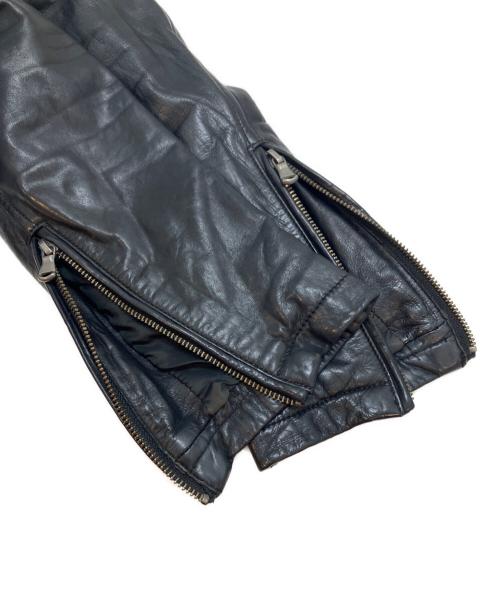 SHELLAC（シェラック）SHELLAC (シェラック) レザージャケット ブラック サイズ:46の古着・服飾アイテム