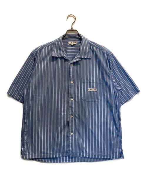 CAHLUMN（カウラム）CAHLUMN (カウラム) Magazine Pocket Chain Stitch Open Collar Shirt ブルー サイズ:Mの古着・服飾アイテム