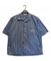 CAHLUMN（カウラム）の古着「Magazine Pocket Chain Stitch Open Collar Shirt」｜ブルー