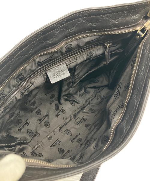 GUCCI（グッチ）GUCCI (グッチ) Guccissimaレザーショルダーバッグ ブラックの古着・服飾アイテム