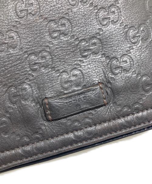 GUCCI（グッチ）GUCCI (グッチ) Guccissimaレザーショルダーバッグ ブラックの古着・服飾アイテム