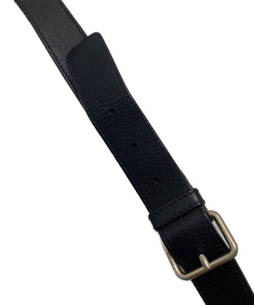 GUCCI（グッチ）GUCCI (グッチ) Guccissimaレザーショルダーバッグ ブラックの古着・服飾アイテム