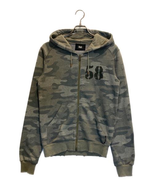 DOLCE & GABBANA（ドルチェ＆ガッバーナ）DOLCE & GABBANA (ドルチェ＆ガッバーナ) カモ柄ジップパーカー グレー サイズ:46の古着・服飾アイテム