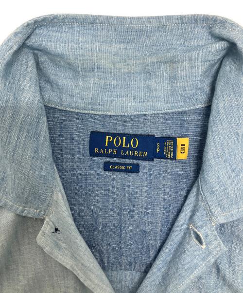 POLO RALPH LAUREN（ポロ・ラルフローレン）POLO RALPH LAUREN (ポロ・ラルフローレン) LS Chambray Military Sport Shirt インディゴ サイズ:Sの古着・服飾アイテム