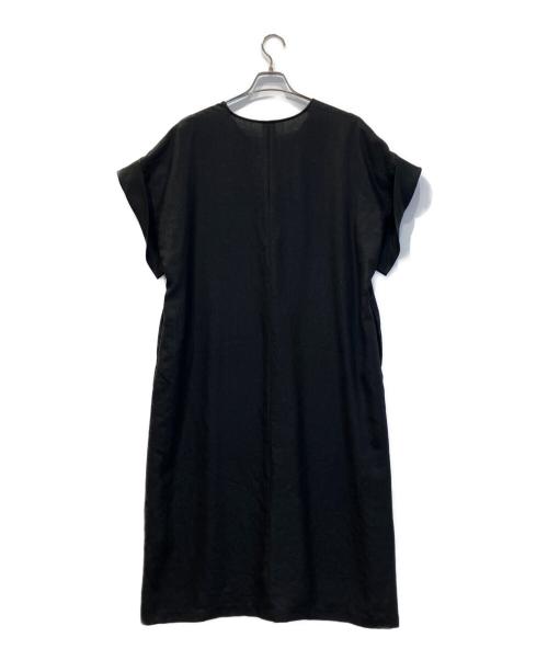 BEARDSLEY（ビアズリー）BEARDSLEY (ビアズリー) 麻調合繊カフタンワンピース ブラック サイズ:0(XS〜Sサイズ)の古着・服飾アイテム