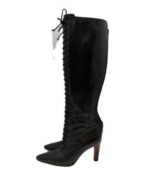 Manolo Blahnik（マノロブラニク）Manolo Blahnik (マノロブラニク) ロングブーツ ブラック サイズ:36の古着・服飾アイテム