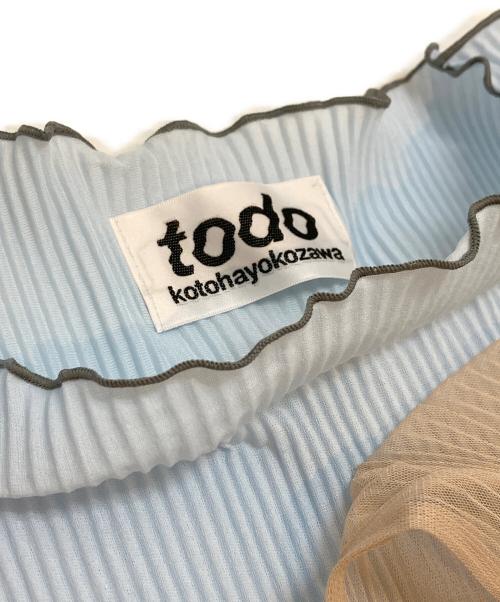 kotohayokozawa（コトハヨコザワ）kotohayokozawa (コトハヨコザワ) シースルーショートスリーブハイネックトップス スカイブルー サイズ:表記なしの古着・服飾アイテム