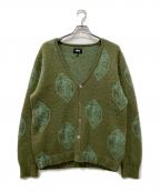 stussyステューシー）の古着「Mask Mohair Cardigan」｜グリーン