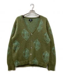 stussy（ステューシー）の古着「Mask Mohair Cardigan」｜グリーン