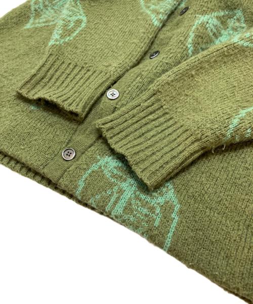 stussy（ステューシー）stussy (ステューシー) Mask Mohair Cardigan グリーン サイズ:Mの古着・服飾アイテム