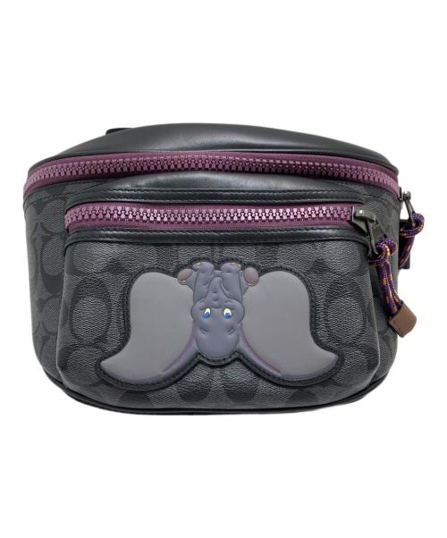 COACH（コーチ）COACH (コーチ) Disney (ディズニー) ウエストポーチ ブラック×パープル サイズ:表記なしの古着・服飾アイテム
