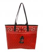 COACH×DISNEYコーチ×ディズニー）の古着「リバーシブルシティートートバッグ ポーチ付き」｜レッド×ブラック