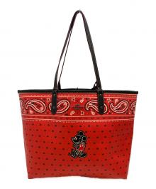 COACH×DISNEY（コーチ×ディズニー）の古着「リバーシブルシティートートバッグ ポーチ付き」｜レッド×ブラック
