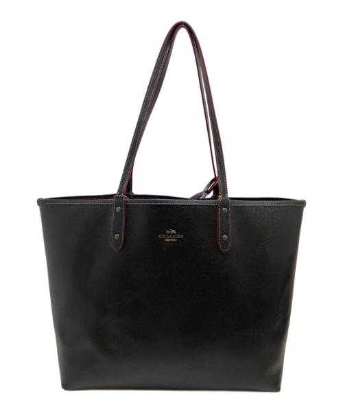 COACH（コーチ）COACH (コーチ) DISNEY (ディズニー) リバーシブルシティートートバッグ ポーチ付き レッド×ブラック サイズ:表記なしの古着・服飾アイテム