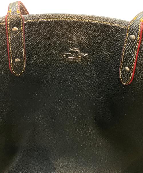 COACH（コーチ）COACH (コーチ) DISNEY (ディズニー) リバーシブルシティートートバッグ ポーチ付き レッド×ブラック サイズ:表記なしの古着・服飾アイテム