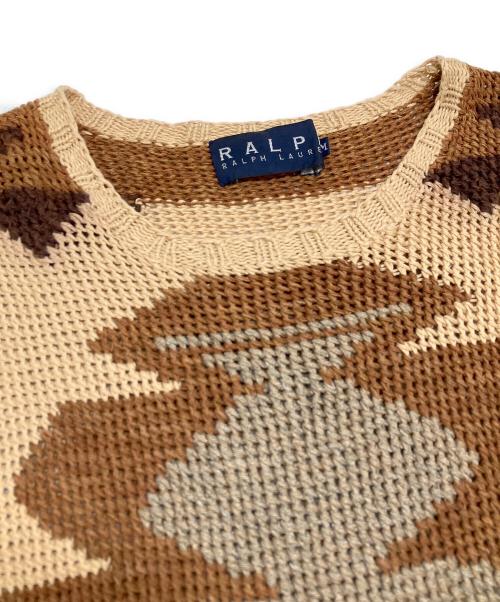 RALPH LAUREN（ラルフローレン）RALPH LAUREN (ラルフローレン) ハンドニット ベージュ サイズ:Mの古着・服飾アイテム