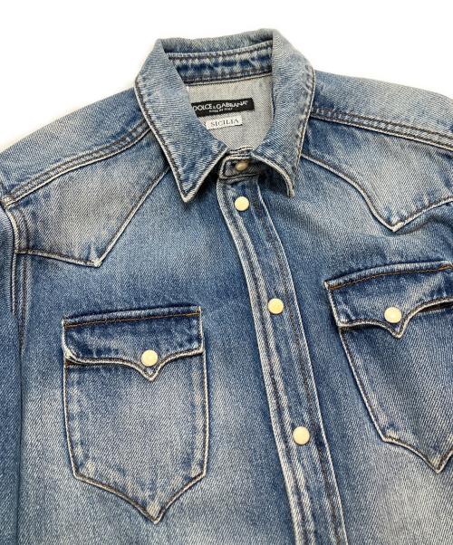 DOLCE & GABBANA（ドルチェ＆ガッバーナ）DOLCE & GABBANA (ドルチェ＆ガッバーナ) デニムシャツ インディゴ サイズ:15/38の古着・服飾アイテム