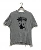 stussyステューシー）の古着「ロゴプリントTシャツ」｜グレー