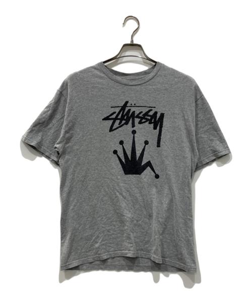 stussy（ステューシー）stussy (ステューシー) ロゴプリントTシャツ グレー サイズ:Mの古着・服飾アイテム