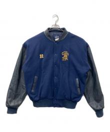 LOCKER ROOM（ロッカールーム）の古着「袖レザースタジャン」｜ネイビー
