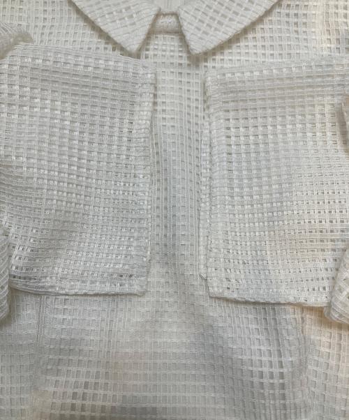 CELFORD（セルフォード）CELFORD (セルフォード) メッシュブラウス ホワイト サイズ:38の古着・服飾アイテム