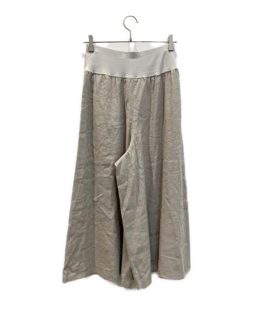 BEARDSLEY（ビアズリー）BEARDSLEY (ビアズリー) リネンウエストリブキュロット ベージュ サイズ:1 未使用品の古着・服飾アイテム