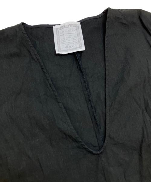 BEARDSLEY（ビアズリー）BEARDSLEY (ビアズリー) リネン混Uネックフレアベスト ブラック サイズ:Freeの古着・服飾アイテム