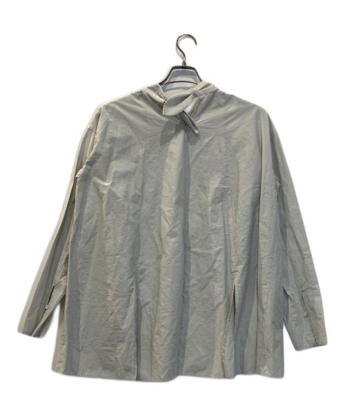 BEARDSLEY（ビアズリー）BEARDSLEY (ビアズリー) スリットフレアブラウス グレー サイズ:Fの古着・服飾アイテム