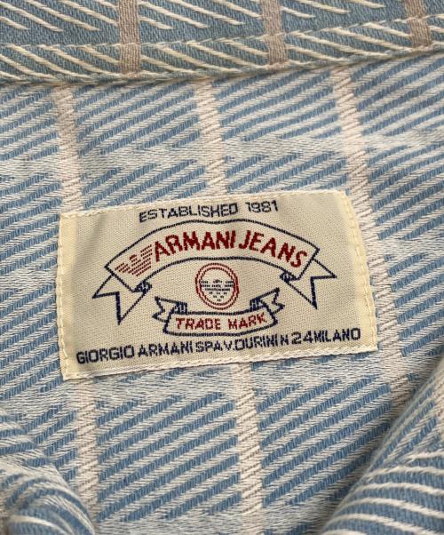 ARMANI JEANS（アルマーニジーンズ）ARMANI JEANS (アルマーニジーンズ) 90‘s長袖ネルシャツ ブルー サイズ:表記なしの古着・服飾アイテム