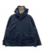 BURBERRY BRITバーバリーブリット）の古着「ベンタイルスモックモチーフ フーデッドジャケット」｜ネイビー